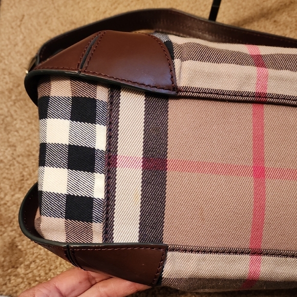 Burberry Bridle Dutton House Check Canvas and Leather Hobo - Picture 12 of 16